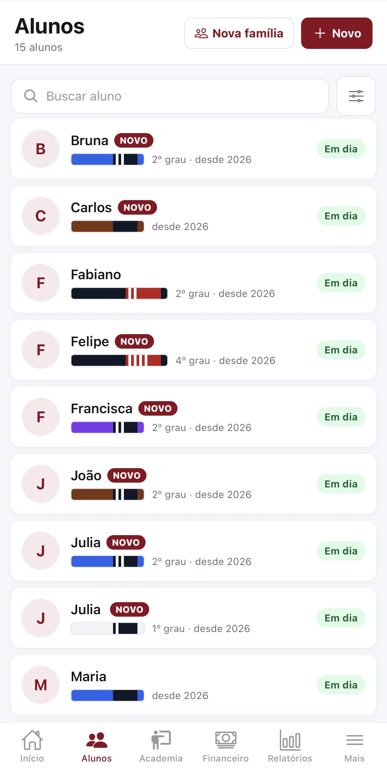 Alunos e turmas