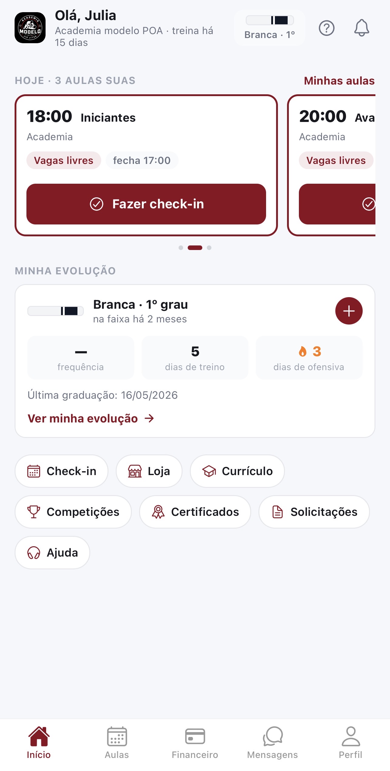 Área do aluno
